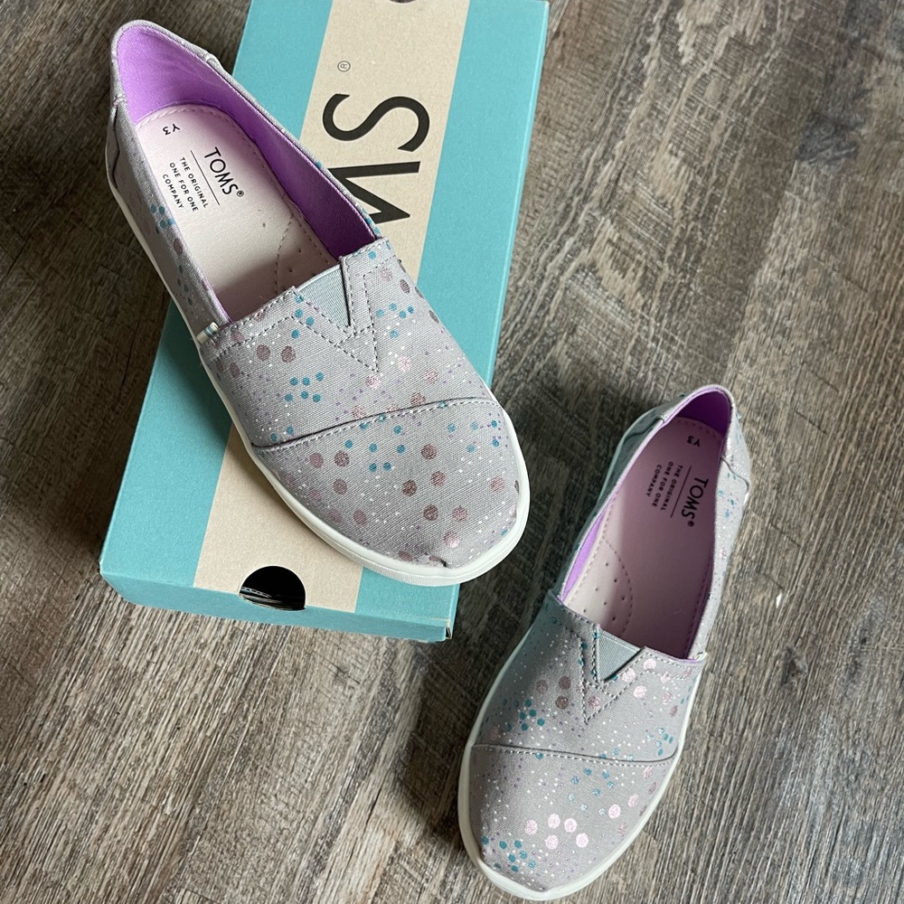 Toms Alpargata Drizzle Grey Superbloom Dot print shoes